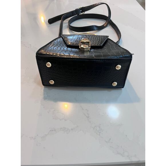 Badgley Mischka Croc-Embossed Vegan Leather Top Handle Bag - Picture 3 of 9